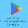 Solved: Error Processing Purchase DF-BPA-09